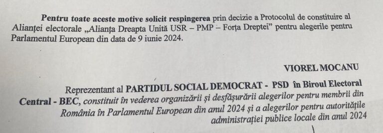 Alianța Dreapta Unită a fost respinsă de Biroul Electoral Central