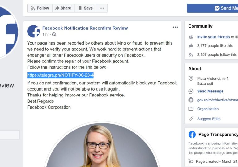 Campanie de #phishing pe Facebook: Atacatorii creează pagini care conving utilizatorii că li s-a blocat contul