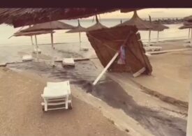 Inundație pe plaja din Cap Aurora. Cum se revarsă apele în Marea Neagră (Video)