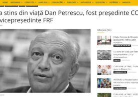 Doliu în fotbalul românescu: A murit Dan Petrescu, fost președinte CCA și vicepreședinte FRF