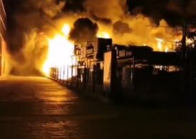 Incendiu puternic la un depozit Romstal din Iași (Video)