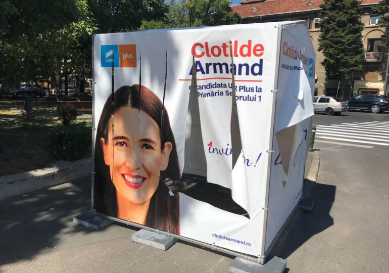 Clotilde Armand acuză PSD că i-a vandalizat corturile electorale