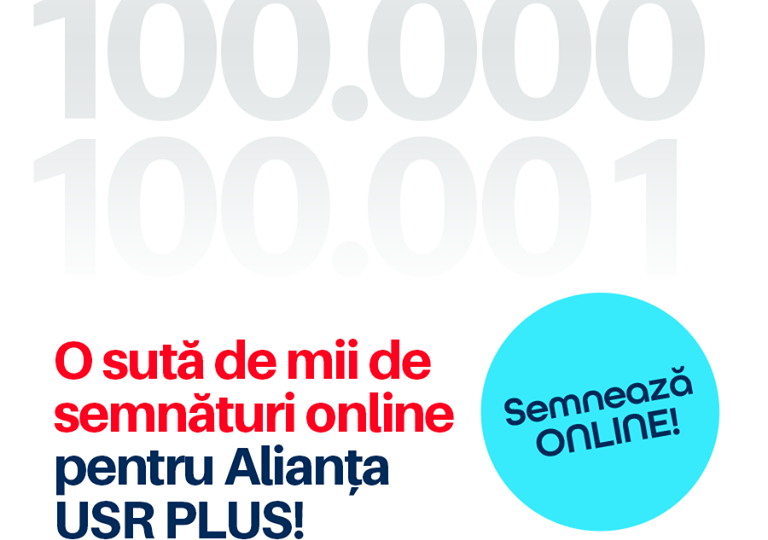 Alianţa USR-PLUS a strâns 100.000 de semnături online pentru alegerile locale