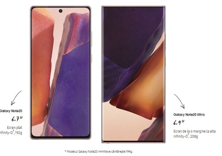 Samsung a lansat Galaxy Note 20 și Note 20 Ultra 5G - Specificații și preț în România (Galerie foto&video)