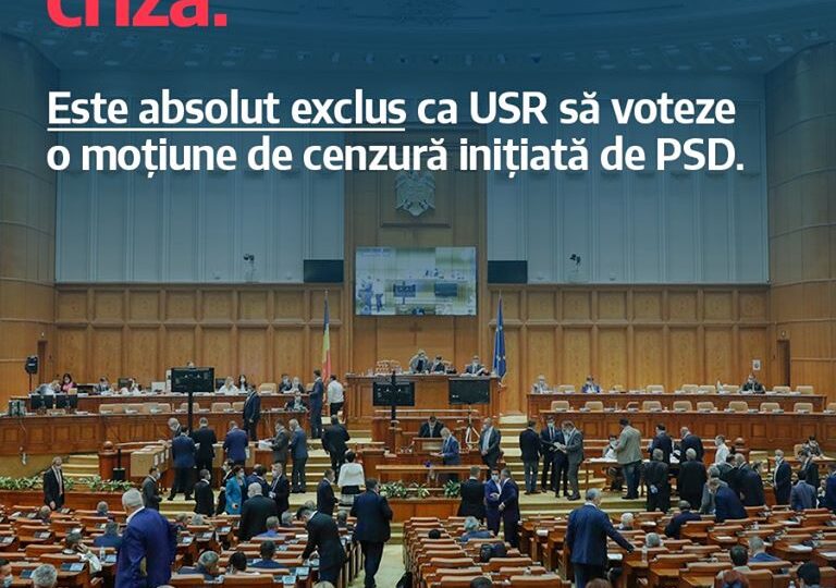 USR anunță că nu votează moțiunea de cenzură a PSD: Cum ar putea fi sănătos pentru ţară să dai jos guvernul în plină pandemie?