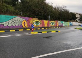 Pictură murală stradală de 300 de metri, realizată la Târgu Mureș de IRLO