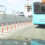 Probleme la podul Ciurel deja? Un autobuz nu pare să aibă loc pe rampe (Video)