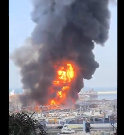 Incendiu de proporţii în portul din Beirut, la o lună după explozia uriaşă în care au murit 190 de oameni