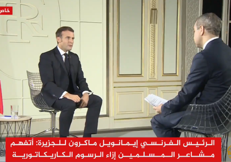 Macron s-a adresat musulmanilor la postul TV Al-Jazeera: Puteți fi şocaţi de caricaturile cu profetul Mohamed, dar asta nu justifică violenţa