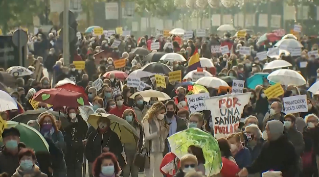 Mii de manifestanţi din sistemul de sănătate publică au protestat la Madrid (Video)