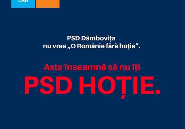 PSD câştigă în Dâmbovița: Biroul Electoral interzice sloganul USR PLUS „O Românie fără hoție”