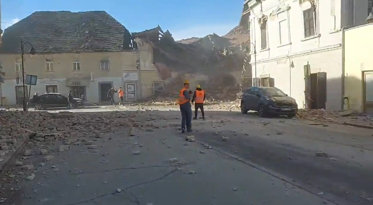 Cutremur cu magnitudinea 6,4 în Croaţia - clădiri prăbușite în centrul țării și victime <span style="color:#990000;font-size:100%;">UPDATE</span>