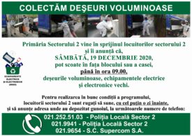 Stai în Sectorul 2 și ai deșeuri voluminoase? Primăria te ajută să scapi de ele