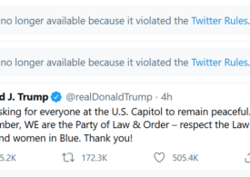 Twitter i-a suspendat contul lui Trump, iar mesajele lui încep să dispară și de pe Facebook și YouTube, catalogate ca mincinoase și periculoase
