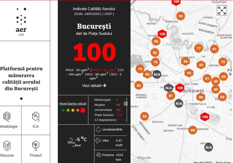 O nouă depăşire a limitelor de poluare în Bucureşti. Aer irespirabil, marţi seară