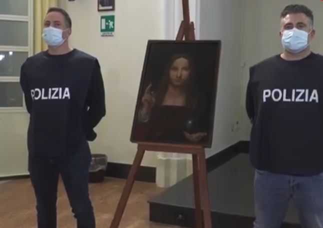 Un tablou ''Salvator Mundi'', realizat de un discipol al lui Leonardo da Vinci, recuperat din apartamentul unui napolitan