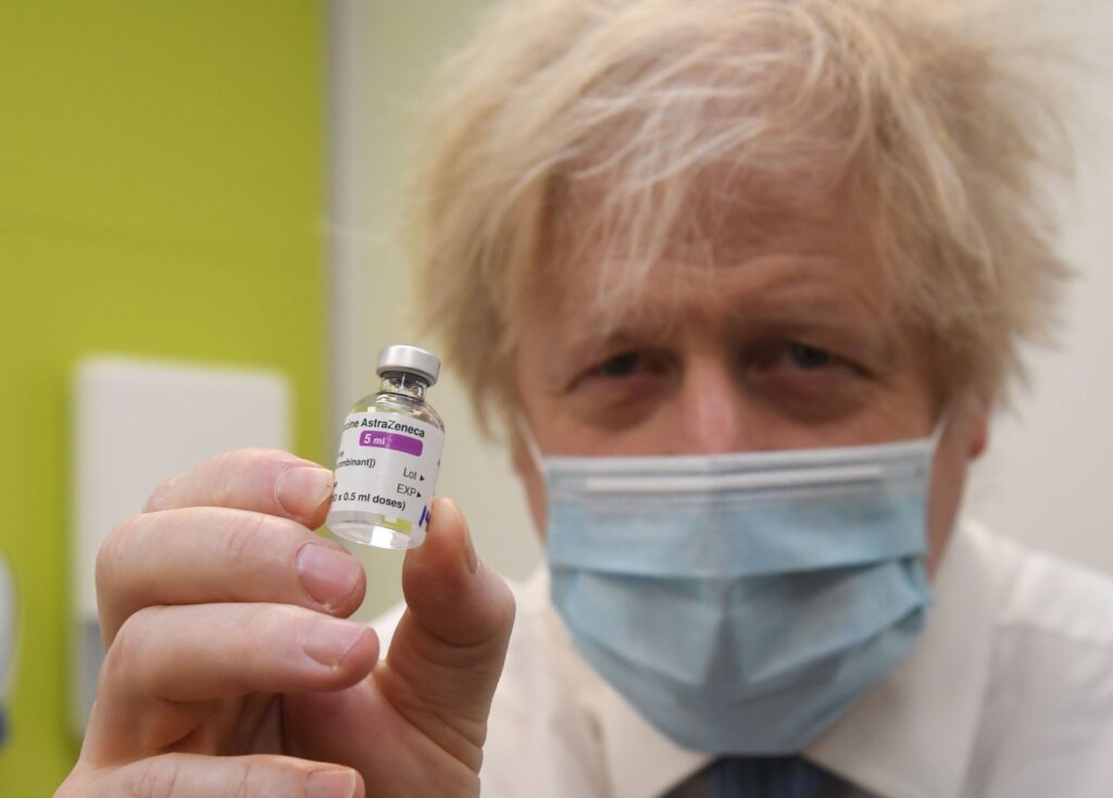 UK Prime Minister Johnson visits vaccination centr