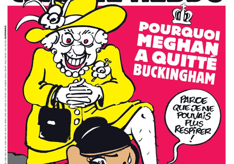 Revista Charlie Hebdo e supusă unui tir de critici după o caricatură cu regina Elisabeta şi Megan Markle