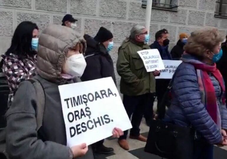 Miting la Timișoara: Fritz a ieșit în stradă, alături de medici și oameni de cultură (Video)