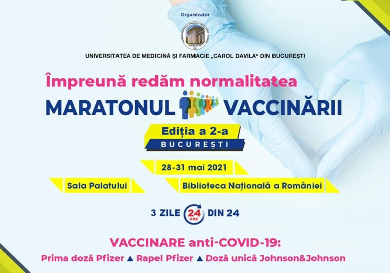 Începe al doilea Maraton al Vaccinării de la Bucureşti. Noutatea e imunizarea cu  Johnson&Johnson, în doză unică