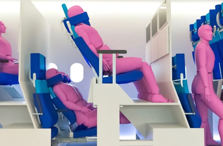 Viitorul avionului: Am putea zbura, la clasa Economy, cu scaunele pe două niveluri (Foto)