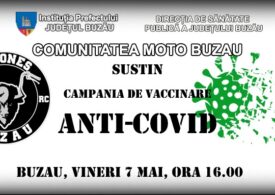 Primul centru de vaccinare drive-thru din Buzău se deschide vineri, iar motocicliştii din oraş îi fac reclamă