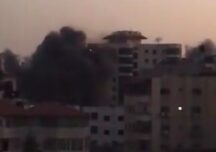 O clădire de 10 etaje din Gaza a fost distrusă într-un atac israelian. Hamas a răspuns cu o ploaie de rachete (Foto & Video)