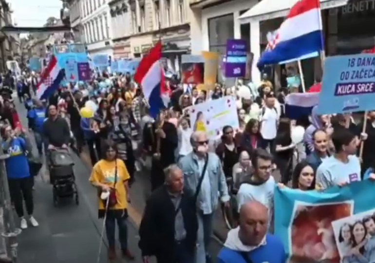 Mii de manifestanţi anti-avort au ieșit pe străzi, în Croaţia: ”Unborn Lives Matter Too” (Video)