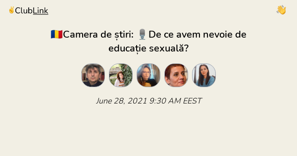 De ce avem nevoie de educație sexuală? Discutăm în Camera de Știri de pe Clubhouse. Intră și tu!