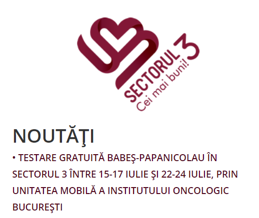 De azi, femeile pot face testare gratuită Babeș-Papanicolau, în Sectorul 3