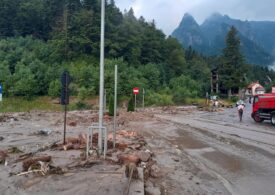 Viitura a rupt drumuri în Bucegi. Imaginile sunt impresionante (Foto)