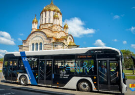Primul autobuz 100% electric construit în România e testat acum în Transilvania