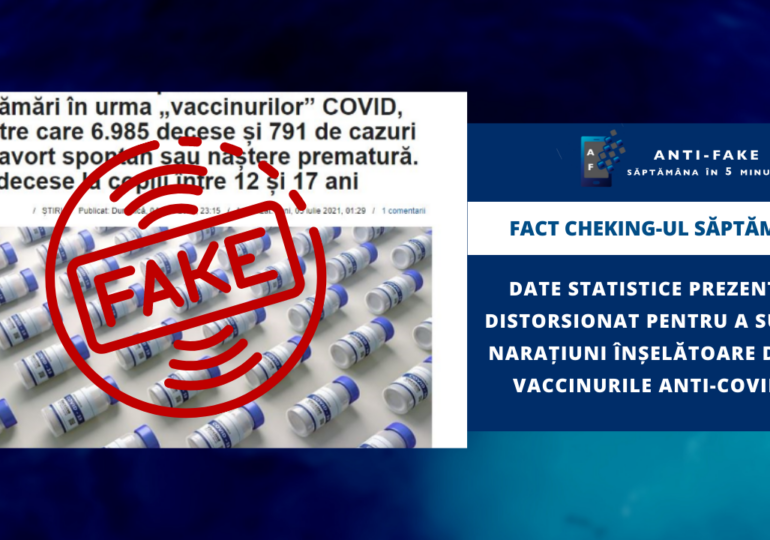 Fact checking-ul săptămânii: Date statistice prezentate distorsionat pentru a susține narațiuni înșelătoare despre vaccinurile anti-COVID-19