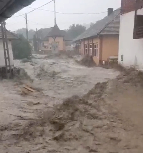 Zeci de case au fost inundate și mai multe familii sunt izolate, după o viitură puternică în Alba (Video)