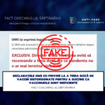 Fact checking-ul săptămânii: Declarațiile OMS cu privire la a treia doză de vaccin distorsionate pentru a susține ca vaccinurile sunt ineficiente