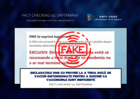 Fact checking-ul săptămânii: Declarațiile OMS cu privire la a treia doză de vaccin distorsionate pentru a susține ca vaccinurile sunt ineficiente