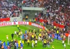 Meciul Nice - Marseille a fost abandonat: Fanii gazdelor s-au bătut cu fotbaliștii pe teren (Video)