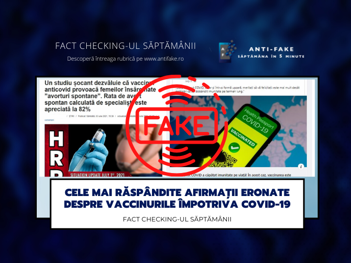 Fact checking-ul săptămânii: Cele mai răspândite afirmații eronate despre vaccinurile împotriva COVID-19