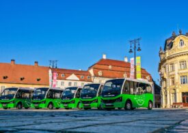 Linie verde de transport public în Sibiu: minibuze electrice în centrul istoric