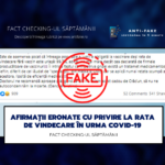 Fact checking-ul săptămânii: Afirmații eronate cu privire la rata de vindecare în urma COVID-19