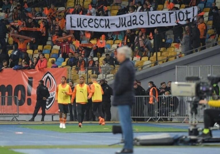 Fanii lui Șahtior nu-l iartă pe Lucescu: Mesajul afișat la ultimul meci