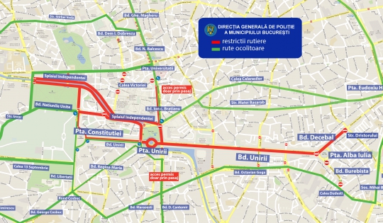 Restricţii de circulaţie sâmbătă și duminică în Capitală, cu ocazia Maratonului Internaţional Bucureşti