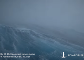 Un robot a filmat valurile gigantice din ”ochiul” unui uragan (Video)