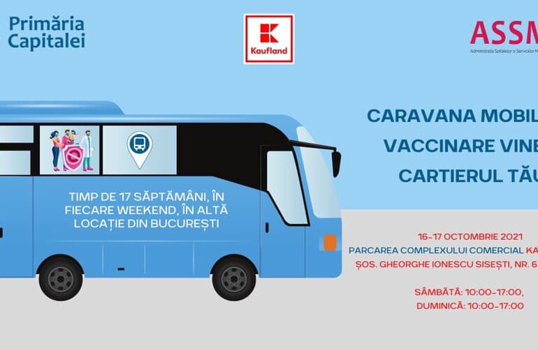 Caravană mobilă de vaccinare în weekend, în Bucureşti, într-un autobuz STB