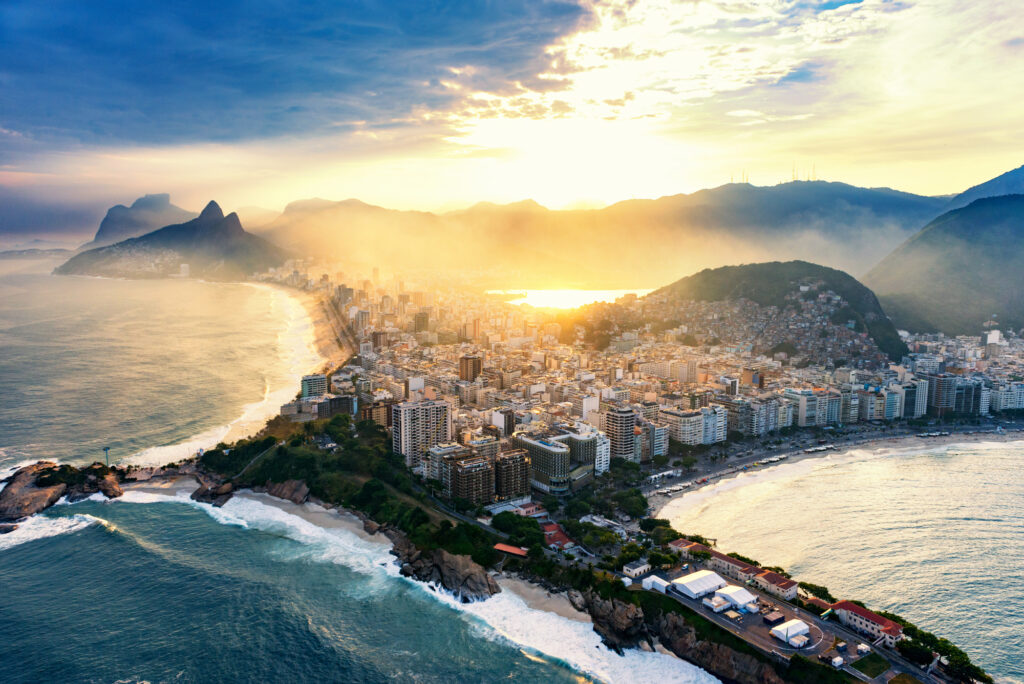 Copacabana and Ipanema beaches in Rio De Janeiro.