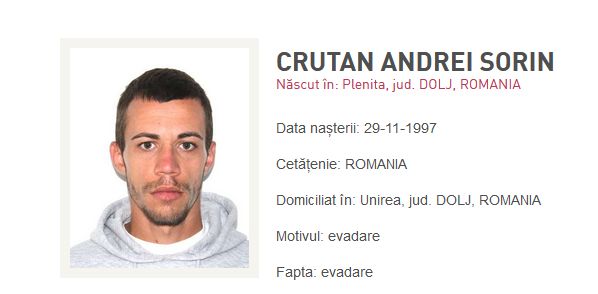 Un individ periculos a evadat din Centrul de arest din Craiova. Patru polițiști sunt cercetați disciplinar