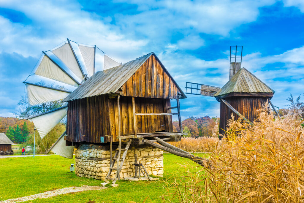 Windmills in the Astra Ethnographic Museum,Sibiu, 