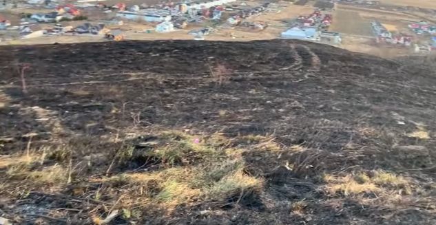 Incendiul de pe muntele Pietricica a fost stins. Au ars 20 de hectare de vegetaţie uscată (Video)