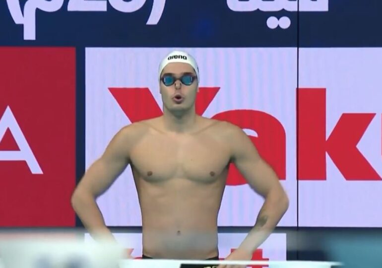 Robert Glință, în semifinalele probei de 50 metri spate de la Campionatul Mondial de înot