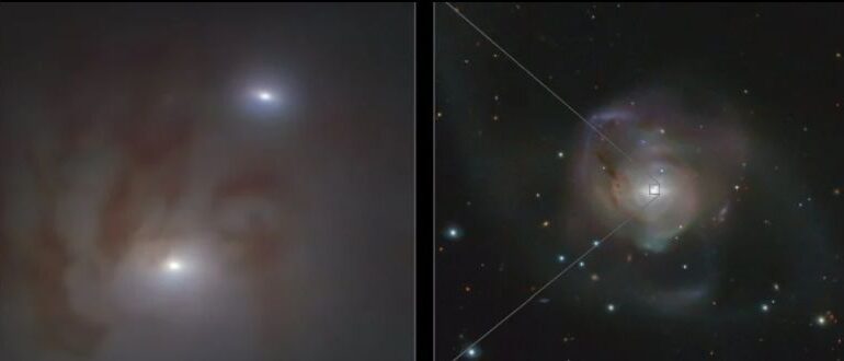 A fost descoperită cea mai apropiată pereche de găuri negre supermasive